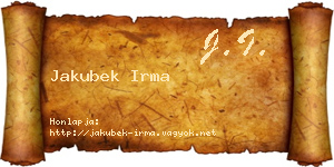 Jakubek Irma névjegykártya